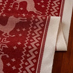 Red Christmas Table Runner & Placemat with Fringe