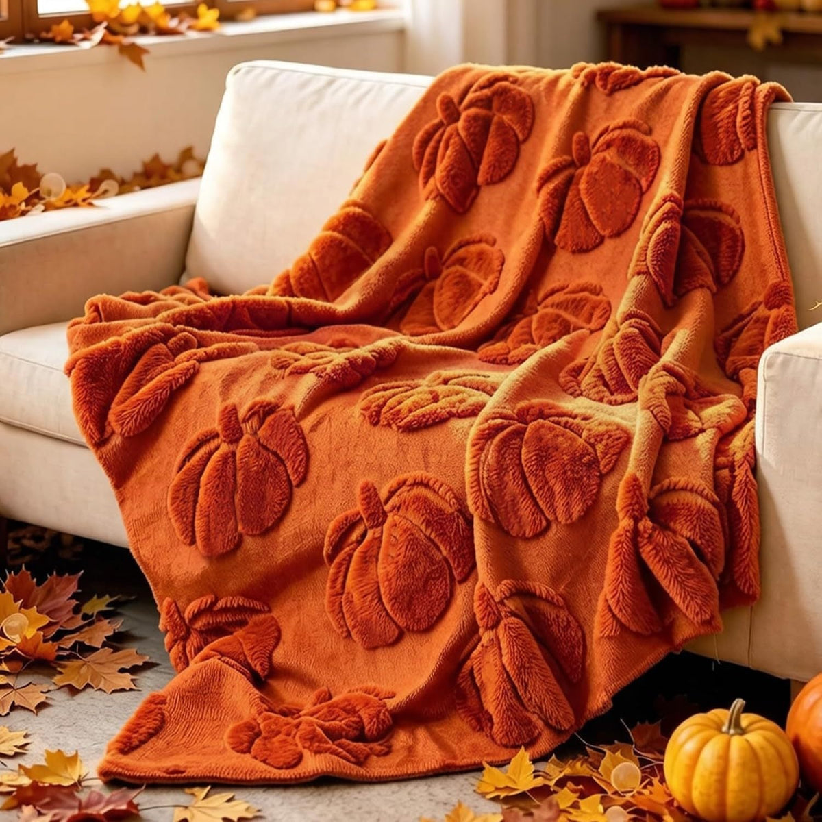 Seasonal Embroidered Plush Throw Blanket