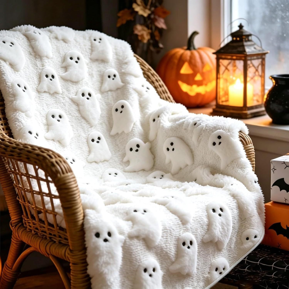 Seasonal Embroidered Plush Throw Blanket