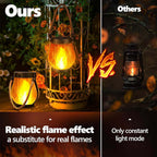 Solar Flame Rope Lantern Mason Jar Garden Decor Outdoor Camping USB Light