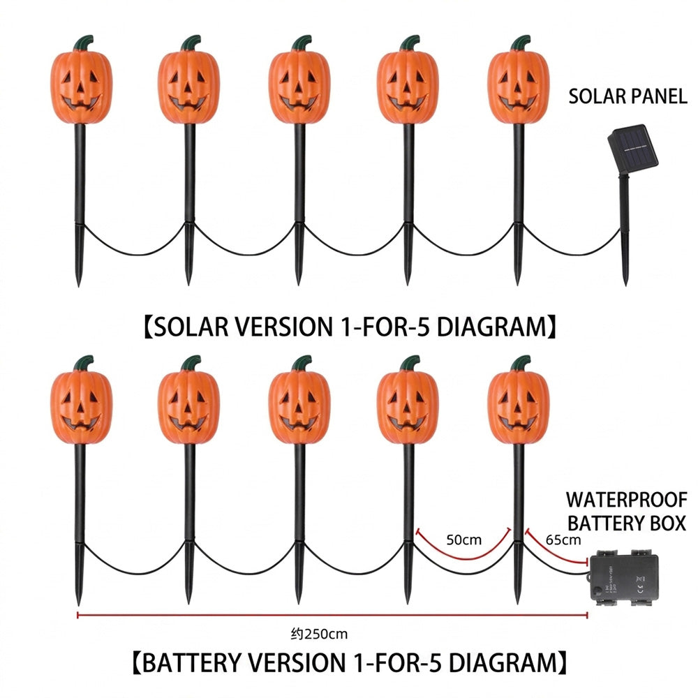Solar Powered Halloween Garden Stake Lights Outdoor Decor