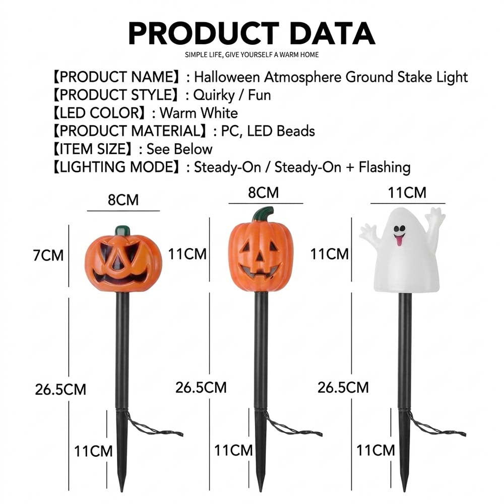 Solar Powered Halloween Garden Stake Lights Outdoor Decor