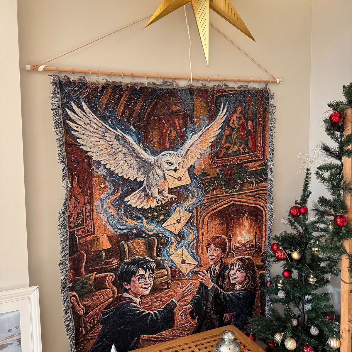 Storybook Christmas Woven Tapestry Throw Blanket