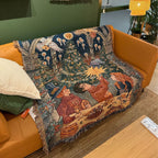 Storybook Christmas Woven Tapestry Throw Blanket