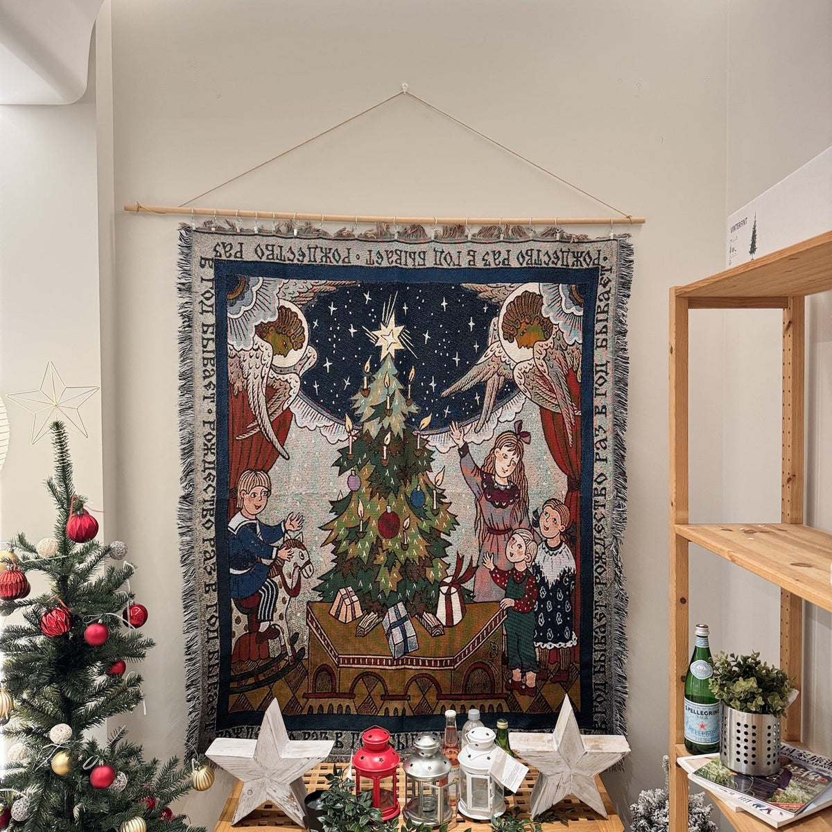 Storybook Christmas Woven Tapestry Throw Blanket