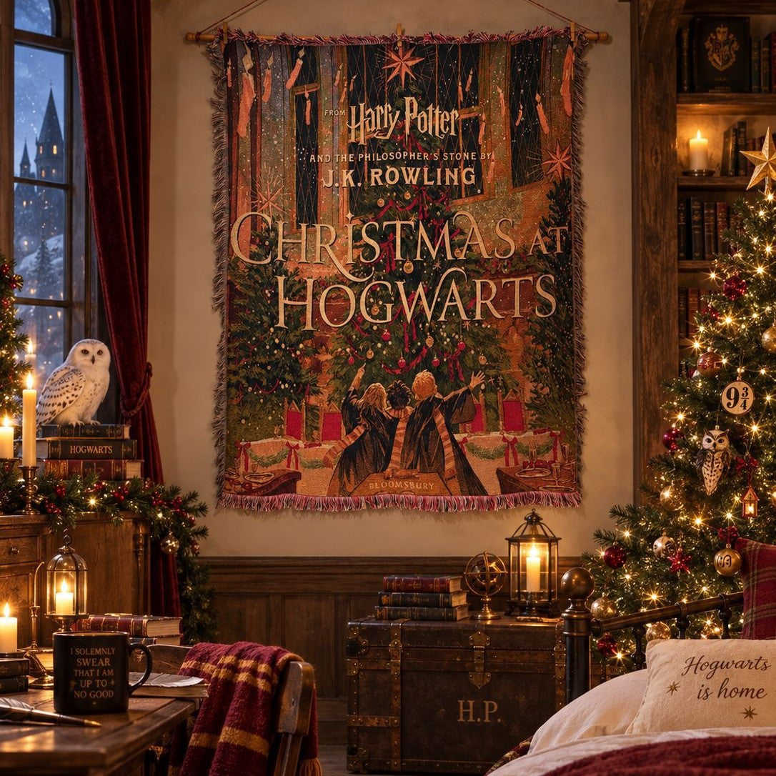 Storybook Christmas Woven Tapestry Throw Blanket